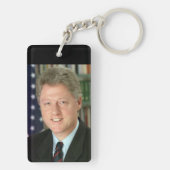 Witte Huis-foto van president Bill Clinton Sleutelhanger (achterkant)