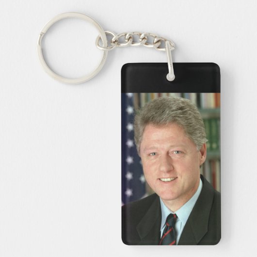 Witte Huis-foto van president Bill Clinton Sleutelhanger (Voorkant)
