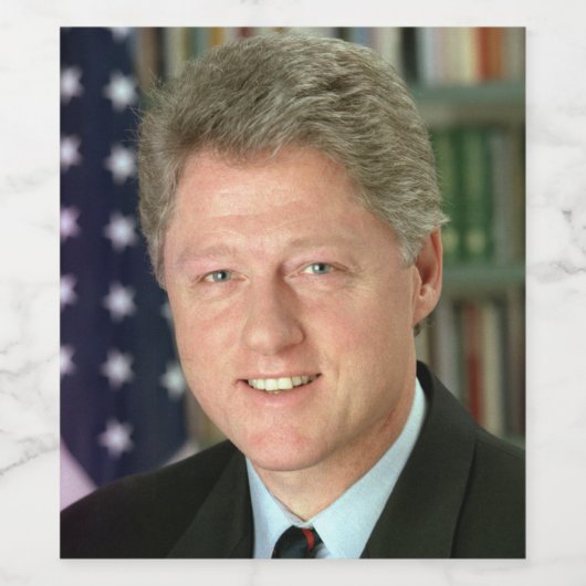 Witte Huis-foto van president Bill Clinton Wijn Etiket (Enkel label)