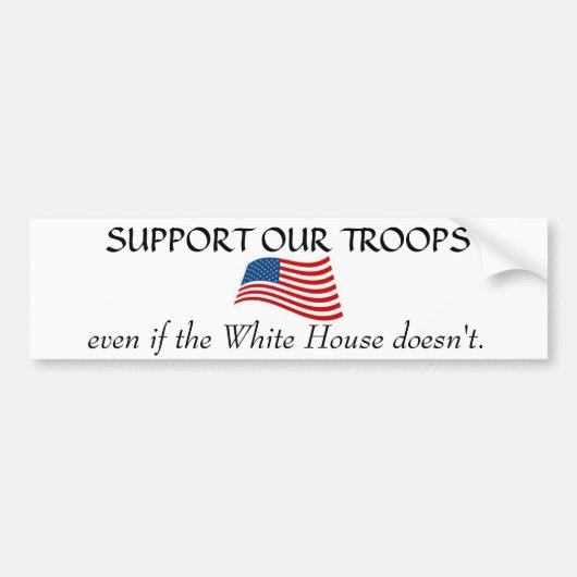 Witte Huis geen steun Bumpersticker (Voorkant)