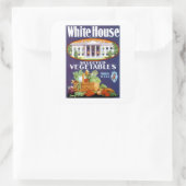 Witte Huis Geselecteerde groenten Vierkante Sticker (Tas)