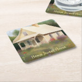 Witte Huis Housewarming Kartonnen Onderzetters (Schuin)