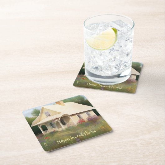 Witte Huis Housewarming Kartonnen Onderzetters (Insitu)