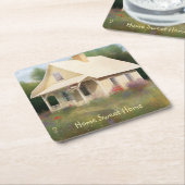 Witte Huis Housewarming Kartonnen Onderzetters (Schuin)