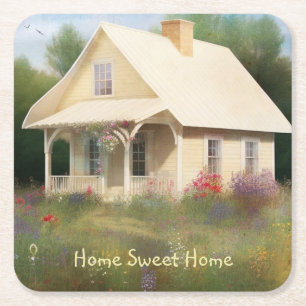 Witte Huis Housewarming Kartonnen Onderzetters