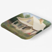 Witte Huis Housewarming Papieren Bordje (Gebogen)