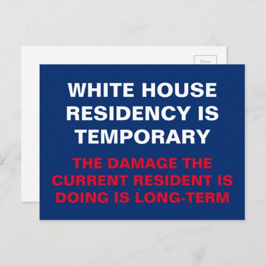 Witte Huis is tijdelijk verzet Briefkaart (Voorkant / Achterkant)