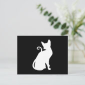 Witte Huis Kat Briefkaart (Staand voorkant)