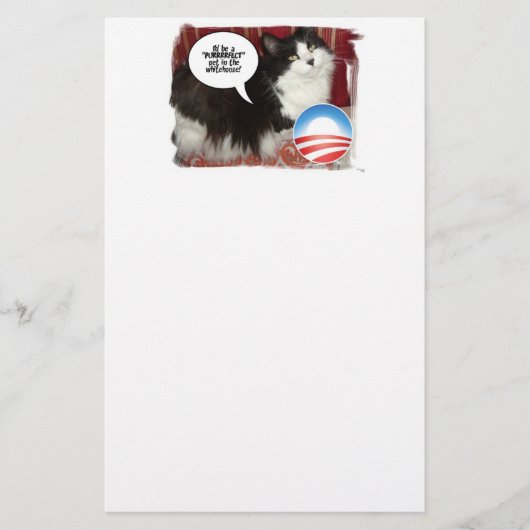 Witte Huis Kat Briefpapier (Voorkant)