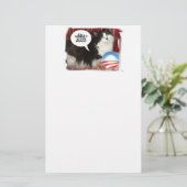 Witte Huis Kat Briefpapier (Staand voorkant)