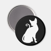 Witte Huis Kat Magneet (Voorkant / Achterkant)