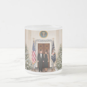 Witte Huis Kerstmis Donald Trump & Melania Matglas Koffiemok