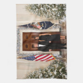 Witte Huis Kerstmis Donald Trump & Melania Theedoek (Verticaal)