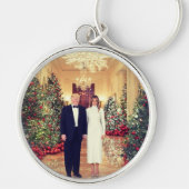 Witte Huis Kerstmis President Donald Trump Sleutelhanger (Voorkant)