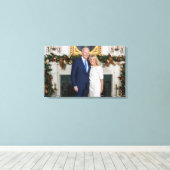 Witte Huis Kerstmis President Joe Biden Foto Canvas Afdruk (Insitu (Houten vloer))