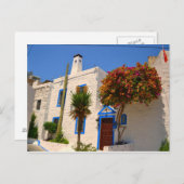 Witte Huis met Blauwe Doorweg Briefkaart (Voorkant / Achterkant)