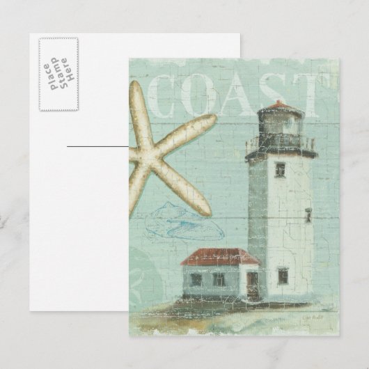 Witte Huis op strand Briefkaart (Voorkant / Achterkant)