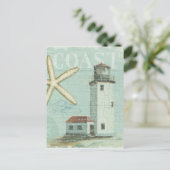 Witte Huis op strand Briefkaart (Staand voorkant)