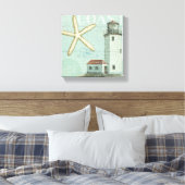Witte Huis op strand Canvas Afdruk (Insitu (Slaapkamer))