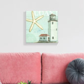 Witte Huis op strand Canvas Afdruk (Insitu (Woonkamer))