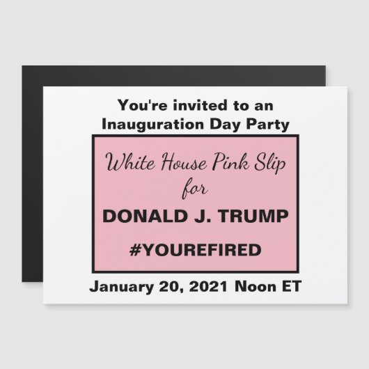 Witte Huis Pink Slip voor Ides of Trump Magnetische Uitnodiging (Voorkant / Achterkant)