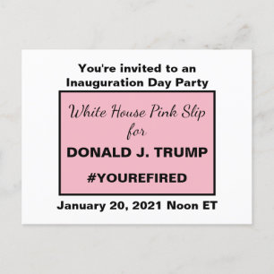 Witte Huis Pink Slip voor Trump: hij is weg Uitnodiging Briefkaart