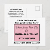 Witte Huis Pink Slip voor Trump: hij is weg Uitnodiging Briefkaart (Voorkant / Achterkant)