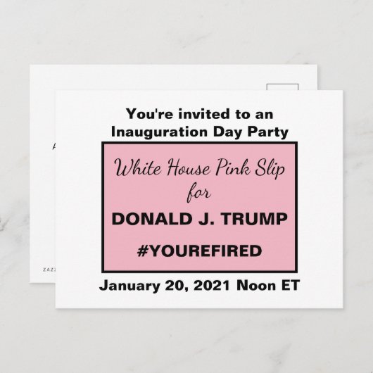 Witte Huis Pink Slip voor Trump: hij is weg Uitnodiging Briefkaart (Voorkant / Achterkant)