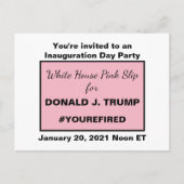 Witte Huis Pink Slip voor Trump: hij is weg Uitnodiging Briefkaart (Voorkant)