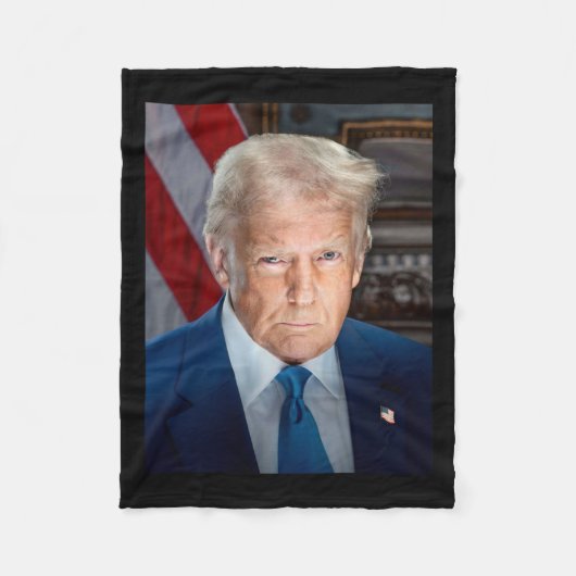 Witte Huis-portret Donald J Trump 2025 Fleece Deken (Voorkant)