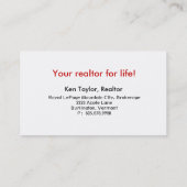 Witte Huis Rood Visitekaartje (Achterkant)