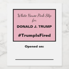 Witte Huis Roze Slip Anti-Trump Verkiezingswijn Wijn Etiket