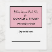 Witte Huis Roze Slip Anti-Trump Verkiezingswijn Wijn Etiket (Enkel label)