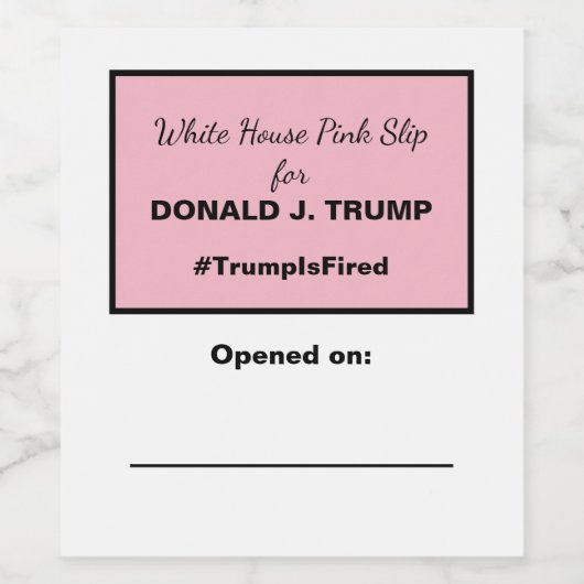 Witte Huis Roze Slip Anti-Trump Verkiezingswijn Wijn Etiket (Enkel label)