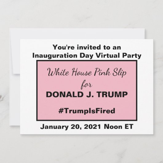 Witte Huis Roze Slip Anti-Trump Virtuele Partij Kaart (Voorkant)