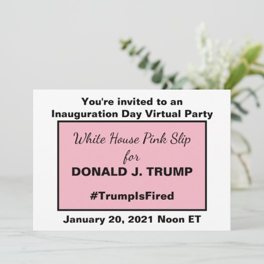 Witte Huis Roze Slip Anti-Trump Virtuele Partij Kaart (Staand voorkant)