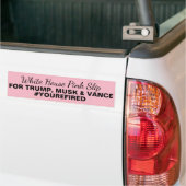 Witte Huis Roze Slip Trump Musk Vance Bumpersticker (Op Truck)