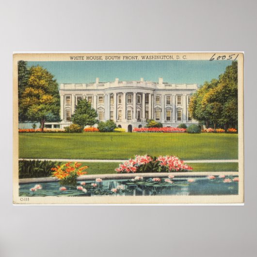 Witte Huis Vintage Ansichtkaart Poster (Voorkant)