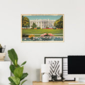Witte Huis Vintage Ansichtkaart Poster (Thuiskantoor)