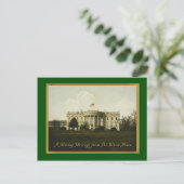 Witte Huis Vintage Kerst Briefkaart (Staand voorkant)