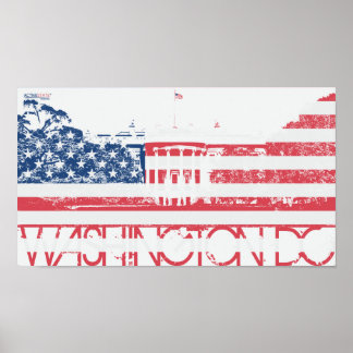Witte Huis - Washington DC - Verenigde Staten vlag Poster