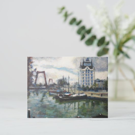Witte Huis White House Rotterdam Fine-Art Painting Briefkaart (Staand voorkant)