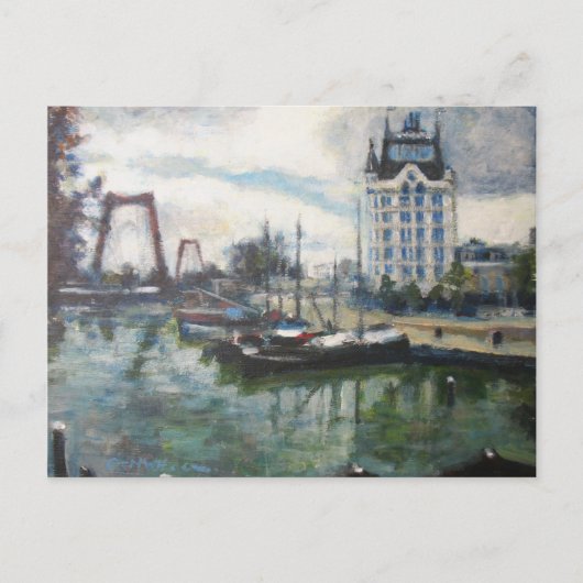 Witte Huis White House Rotterdam Fine-Art Painting Briefkaart (Voorkant)