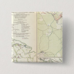 Witte HuisHarrison's landing Vierkante Button 5,1 Cm