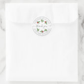 Witte Hulst Kerst Dank Je Ronde Sticker (Tas)