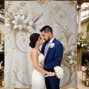 Witte Hummingbird Fancy achtergrond Wandkleed