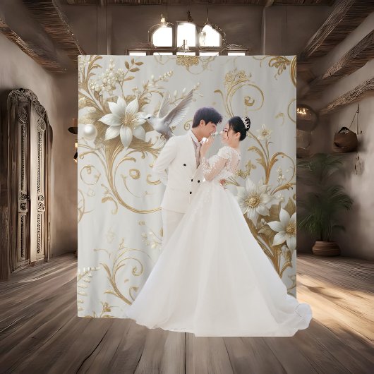 Witte Hummingbird Fancy achtergrond Wandkleed