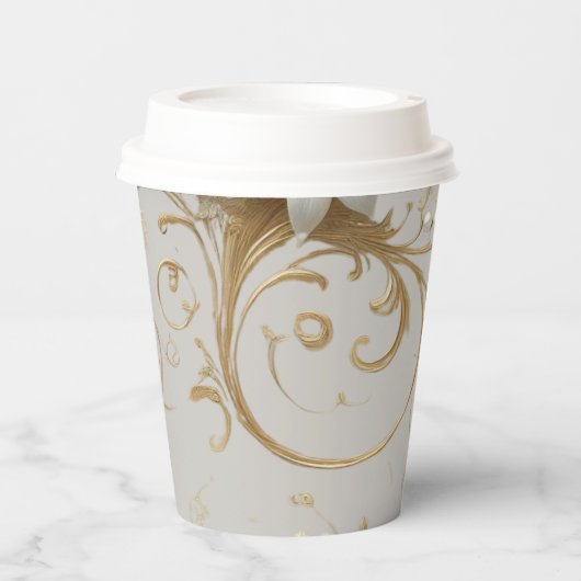 Witte Hummingbird Fancy papieren beker met deksel (Voorkant)