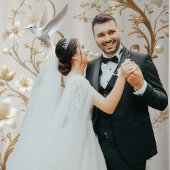 Witte Hummingbird Minimalistische Achtergrond Wandkleed