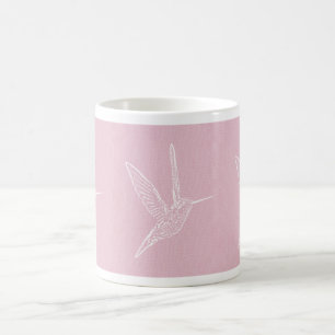 Witte Hummingbird Roze achtergrond Koffiemok